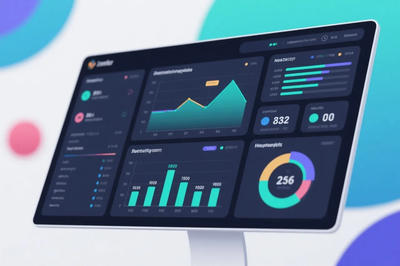 数据仪表盘示意图